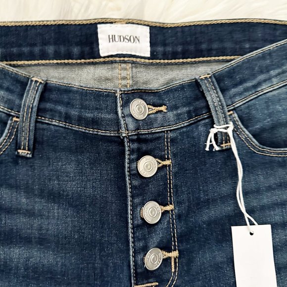 NWT $225 Hudson Size 29 Natalie Midrise Skinny Corp Button Front Jeans - Picture 7 of 12